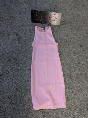 Euc Old Navy Washed Out Pink Sleeveless Midi Bodycon Dress Xs